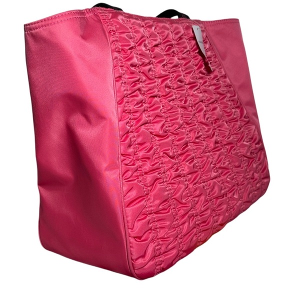 COACH RUCHED NYLON COURT Pink Tote Bag Diaper Bag Travel Bag Overnight Bag New - Picture 4 of 14